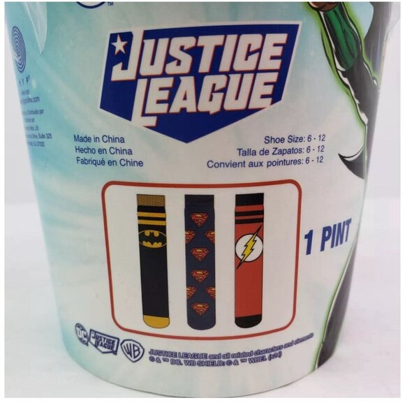 DC Mens Size 6-12 Multi Color Justice League Graphic Crew Socks 3 Pairs - Picture 2 of 4